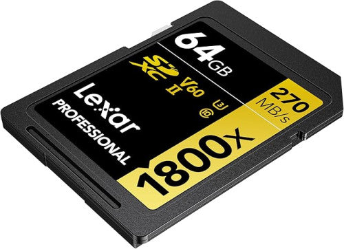 LEXAR 64GB PROFESSIONAL 1800X SDXC UHS-II CARDS, UP TO 280MB/S READ 210MB/S WRITE C10 V60 U3 - imagen 3