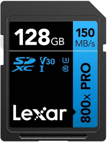 LEXAR 128GB PROFESSIONAL 800X PRO SDXC UHS-I CARDS, UP TO 150MB/S READ 45MB/S WRITE C10 V30 U3 - imagen 1