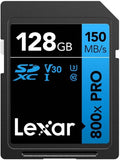 LEXAR 128GB PROFESSIONAL 800X PRO SDXC UHS-I CARDS, UP TO 150MB/S READ 45MB/S WRITE C10 V30 U3 - imagen 1