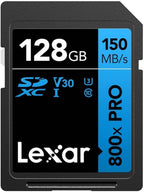 LEXAR 128GB PROFESSIONAL 800X PRO SDXC UHS-I CARDS, UP TO 150MB/S READ 45MB/S WRITE C10 V30 U3 - imagen 1