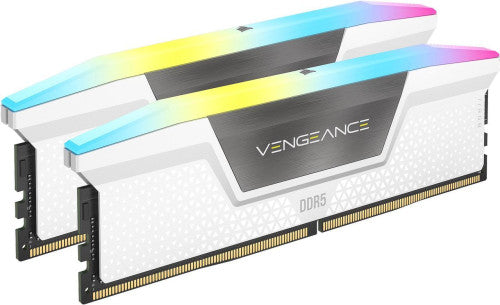 Corsair MEMORIA CORSAIR DDR5 32GB 2X16GB PC6000 VENGEANCE RGB BLANCA CMH32GX5M2E6000Z36W