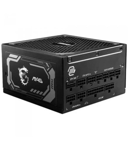 MSI FUENTE ALIMENTACION MSI MAG A1250GL PCIE5,PSU,1250W,80 PLUS GOLD,MODULAR,135MM,ACTIVE PFC,PCI-E 5.1 (16 pin)x1,PCI-E (6+2 pin)x4,SATA (15 pin)x12 - imagen 1