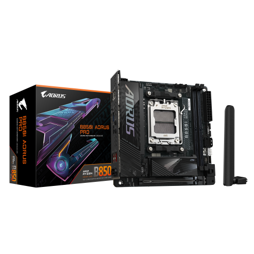 GIGABYTE B850I AORUS PRO Placa Base - Compatible con procesadores AMD Ryzen Serie 9000, VRM digital de 8+2+1 fases, hasta 8400MHz DDR5 (OC), 1xPCIe 5.0 + 1xPCIe 4.0 M.2, 2.5LAN, WIFI 7, USB 3.2 Gen 2 - imagen 1
