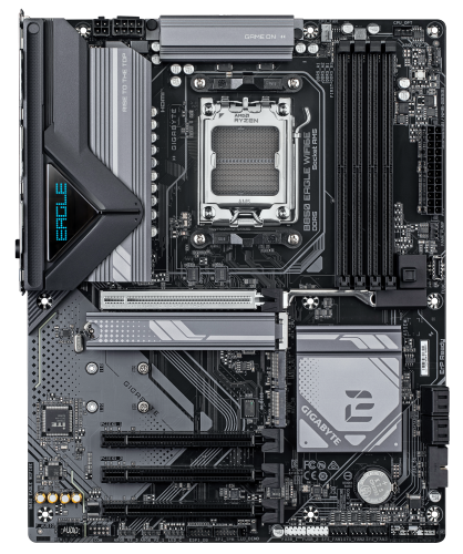 GIGABYTE B850 EAGLE WIFI6E Placa Base - Procesadores AMD Ryzen Serie 9000, VRM digital de 8+2+2 fases, hasta 8200MHz DDR5 (OC), 1xPCIe 5.0 + 2xPCIe 4.0 M.2, LAN GbE, WIFI 6E, USB 3.2 Gen 2 - imagen 2
