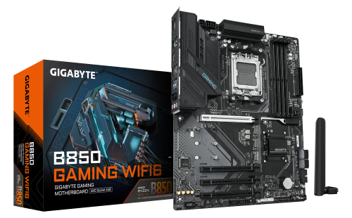 GIGABYTE B850 GAMING WIFI6 Placa Base - Procesadores AMD Ryzen Serie 9000, VRM digital de 6+2+2 fases, hasta 8200MHz DDR5 (OC), 1xPCIe 5.0 + 2xPCIe 4.0 M.2, LAN GbE, WIFI 6, USB 3.2 Gen 2 - imagen 1