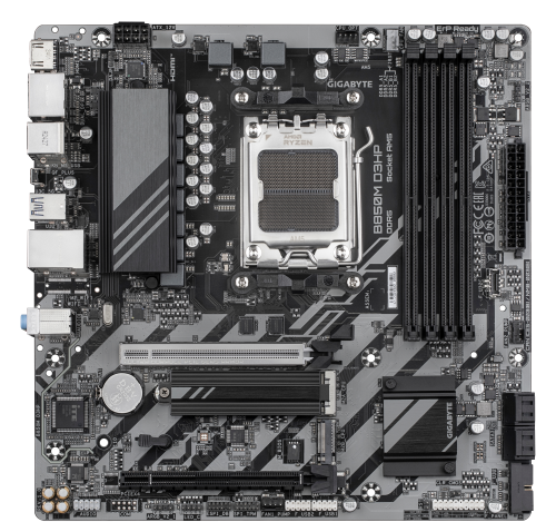 GIGABYTE B850M D3HP Placa Base - Procesadores AMD Ryzen Serie 9000, 5+2+2 fases VRM digitales, hasta 8200MHz DDR5 (OC), 1xPCIe 5.0 + 1xPCIe 4.0 M.2, LAN GbE, USB 3.2 Gen 2 - imagen 2