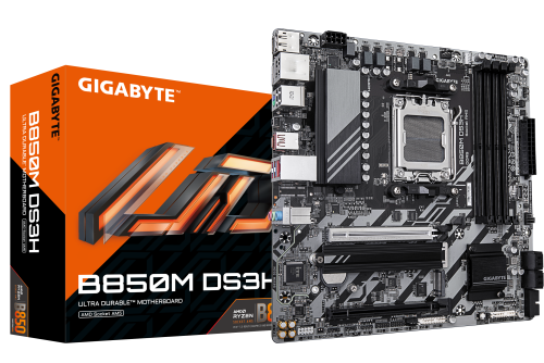 GIGABYTE B850M DS3H Placa Base - Procesadores AMD Ryzen Serie 9000, 16+2+2 fases VRM digitales, hasta 8200MHz DDR5 (OC), 1xPCIe 5.0 + 1xPCIe 4.0 M.2, LAN 2.5, USB 3.2 Gen 2 - imagen 1