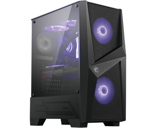 MSI CAJA MSI MAG FORGE 100M,3x2.5"+2x3.5”,3x120MM (RGB) +1x120MM,2xUSB3.2+AUDIO+MICRO,MID-TOWER,NEGRA - imagen 1