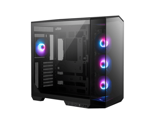 MSI CAJA MSI MAG PANO 100R PZ,3x2.5"+2x2.5"/3.5”,3x120+1x120MM (ARGB),2xUSB3.2+1USB3.2 TYPE C+AUDIO+MICRO,MID TOWER,NEGRA - imagen 1