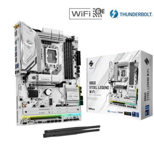 ASRock PLACA ASROCK B860 STEEL LEGEND WIFI,INTEL,1851,B860,4DDR5,USB 10GBPS,WIFI,ATX - imagen 1