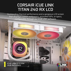 Corsair iCUE LINK TITAN 240 RX LCD Procesador Refrigerador de aire 12 cm Blanco 1 pieza(s) - imagen 3
