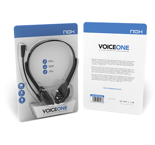 NOX Voice One Auriculares Alámbrico Diadema Llamadas/Música Negro - imagen 2