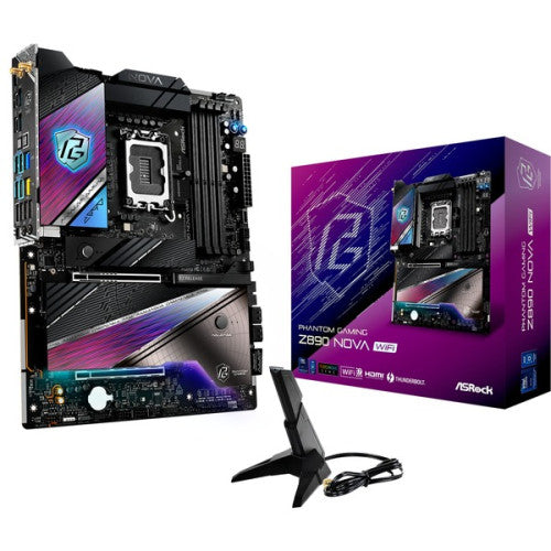 ASRock PLACA ASROCK Z890 NOVA WIFI,INTEL,1851,Z890,4DDR5,256GB,1HDMI+2THUNDERBOLT,4SATA3+4M.2,1X5 +1X2.5 GBLAN,WIFI7+BT5.4,12USB3.2+1USB TYPE-C,ATX - imagen 1