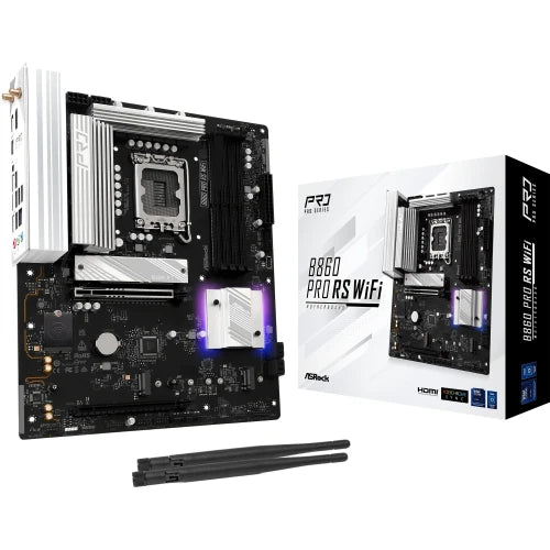 ASRock PLACA ASROCK B860 PRO RS WIFI,INTEL,1851,B860,4DDR5,256GB,1HDMI+1DP,4SATA3+2M.2,2.5GBLAN,WIFI6E+BT5.3,8USB3.2+2USB TYPE-C,ATX - imagen 1