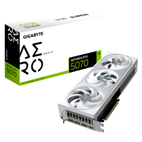 GIGABYTE GeForce RTX 5070 AERO OC 12G Tarjeta Gráfica - 12GB GDDR7, 192 bits, PCI-E 5.0, XXXX MHz Core Clock, 3 x DP 2.1a, 1 x HDMI 2.1b, NVIDIA DLSS 4, GV-N5070AERO OC-12GD - imagen 1
