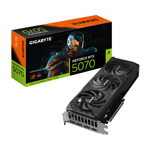 GIGABYTE GeForce RTX 5070 WINDFORCE OC SFF 12G Tarjeta Gráfica - 16GB GDDR7, 256 bits, PCI-E 5.0, XXXX MHz Core Clock, 3 x DP 2.1a, 1 x HDMI 2.1b, NVIDIA DLSS 4, GV-N5070WF3OC-12GD - imagen 1