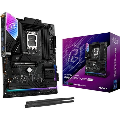 ASRock PLACA ASROCK B860M LIGHTNING WIFI,INTEL,1851,B860,4DDR5,256GB,1HDMI+1DP+1TB,4SATA3+3M.2,2.5GBLAN,WIFI6E+BT5.3,8USB3.2+1USB TYPE-C,MATX - imagen 1