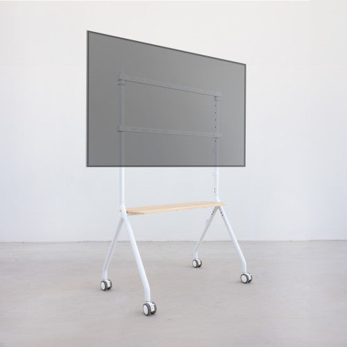 TooQ iLOVE Soporte de Suelo con Ruedas para Pantalla 49"-80", Blanco y Haya - imagen 3