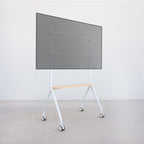 TooQ iLOVE Soporte de Suelo con Ruedas para Pantalla 49"-80", Blanco y Haya - imagen 3