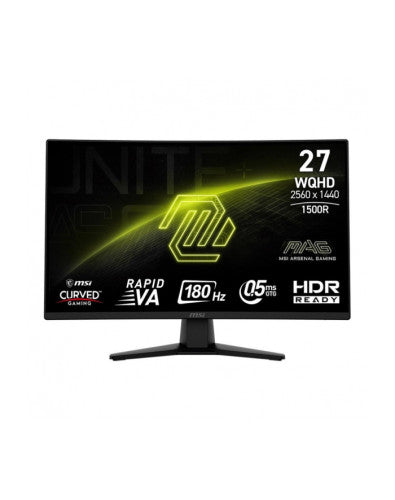 MSI MONITOR MAG 274CQF. 27" RAPID VA CURVO 1500R. 2560X1440 . 180HZ. NEGRO - imagen 1