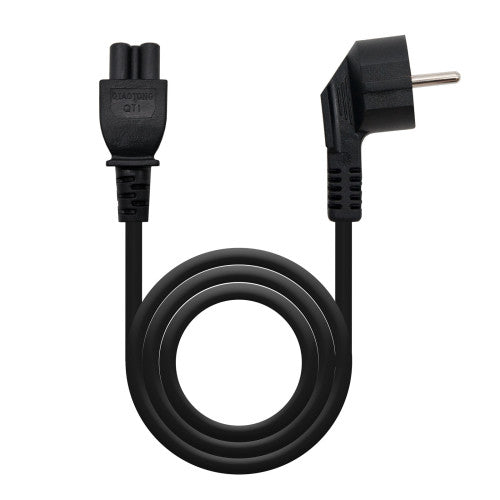 Nanocable Cable de Alimentación Trébol, CEE7 acodado/M-C5/H, Negro, 2 m - imagen 1