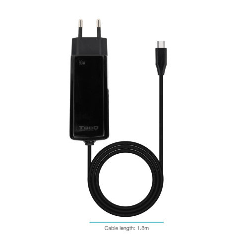 TooQ Cargador de portátil GAN USB-C PD 90W, Negro - imagen 2