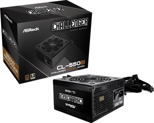 ASRock FUENTE ALIMENTACION ASROCK CL-550B,PSU,550W,80 PLUS BRONZE,120MM,ACTIVE PFC,PCI-E (6+2 pin)x4,SATA (5 pin)x4 - imagen 1