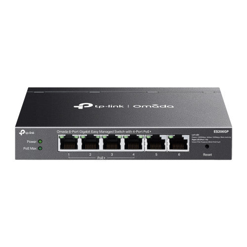 TP-Link Switch Gestionable ES206GP 6 Puertos Gigabit 4 PoE+ 65W Sin Ventilador - imagen 1