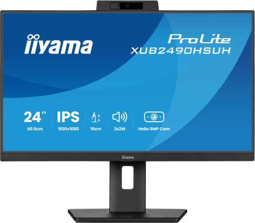Iiyama MONITOR IIYAMA 24" XUB2490HSUH-B2, FHD, 75HZ, 1MS, HDMI, DISPLAYPORT, USB, ALT, AJUS ALT, PIVOTANTE, CAM - imagen 1