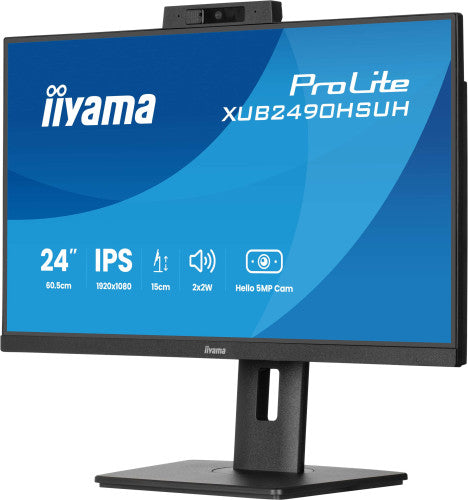 Iiyama MONITOR IIYAMA 24" XUB2490HSUH-B2, FHD, 75HZ, 1MS, HDMI, DISPLAYPORT, USB, ALT, AJUS ALT, PIVOTANTE, CAM - imagen 3