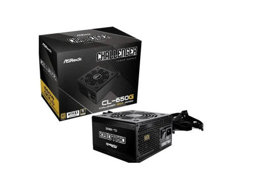 ASRock FUENTE ALIMENTACION ASROCK CL-650G,PSU,650W,80 PLUS GOLD,120MM,ACTIVE PFC,PCI-E (6+2 pin)x4,SATA (5 pin)x4 - imagen 1