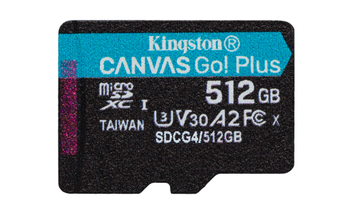 Kingston Technology Tarjeta microSDXC Canvas Go Plus Gen4 de 512 GB, 200 MB/s, A2 U3 V30 y adaptador - imagen 2