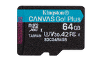 Kingston Technology 64GB microSDXC Canvas Go Plus Gen4 200R A2 U3 Paquete individual sin ADP - imagen 1