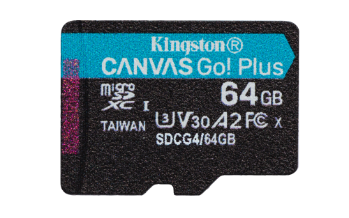 Kingston Technology 64GB microSDXC Canvas Go Plus Gen4 200R A2 U3 Paquete individual sin ADP - imagen 1