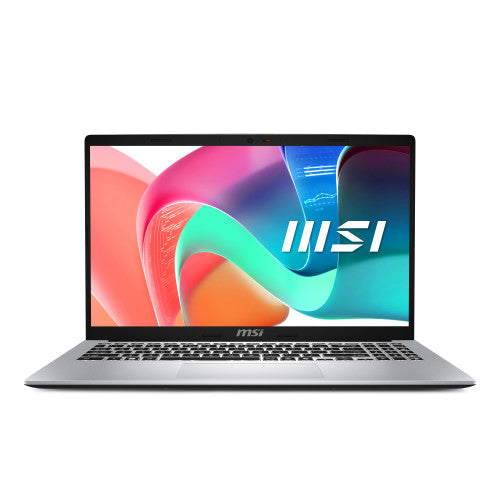 MSI Modern 15 F1MG-256XES Intel Core 5 120U Portátil 39,6 cm (15.6") Full HD 16 GB DDR4-SDRAM 512 GB SSD Wi-Fi 6E (802.11ax) FreeDOS Plata - imagen 1