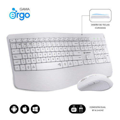 SUBBLIM Teclado con ratón COMBO DUAL OFFICE PROWAVE WHITE - imagen 1