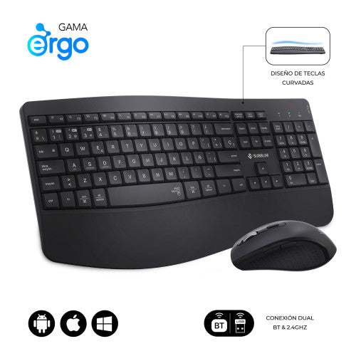 SUBBLIM Teclado con ratón COMBO DUAL OFFICE PROWAVE BLACK - imagen 1