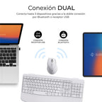 SUBBLIM Teclado con ratón COMBO DUAL OFFICE PROWAVE WHITE - imagen 2