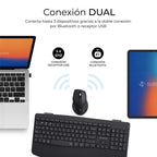 SUBBLIM Teclado con ratón COMBO DUAL OFFICE PROWAVE BLACK - imagen 2
