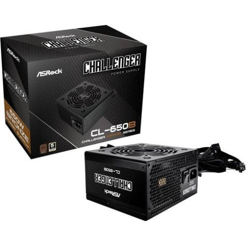 ASRock FUENTE ALIMENTACION ASROCK CL-650B,PSU,650W,80 PLUS BRONZE,120MM,ACTIVE PFC,PCI-E (6+2 pin)x4,SATA (5 pin)x4 - imagen 1