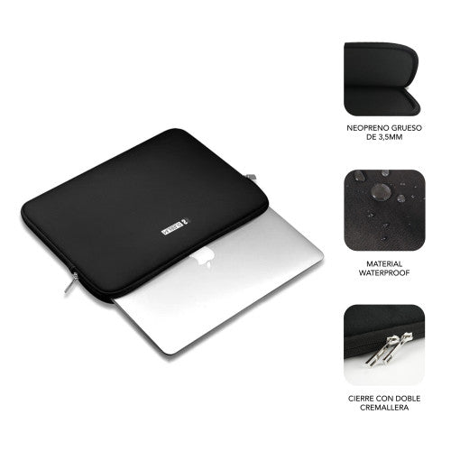 SUBBLIM Funda Ordenador Business Laptop Sleeve Neoprene 13,3-14" Black - imagen 3
