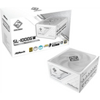 ASRock FUENTE ALIMENTACION ASROCK SL-1000GW,PSU,1000W,80 PLUS GOLD,135MM,MODULAR,PCI-E 5.1 (12+4pin)x1,PCI-E (6+2 pin)x3,SATA (5 pin)x9 (BLANCA) - imagen 1