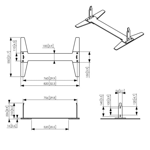 VOGELS PFF 2055 FLOOR PLATE SAMSUNG OM55N-D  (PFF2055) - imagen 3