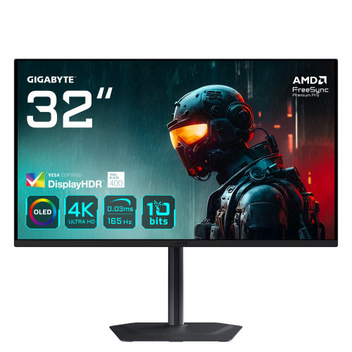 GIGABYTE MO32U 31,5" Monitor Gaming OLED 4K UHD - 3840 x 2160, 165Hz, 0.03ms, 250 cd/m², Display HDR True Black 400, HDMI 2.1, DisplayPort 1.4 - imagen 1