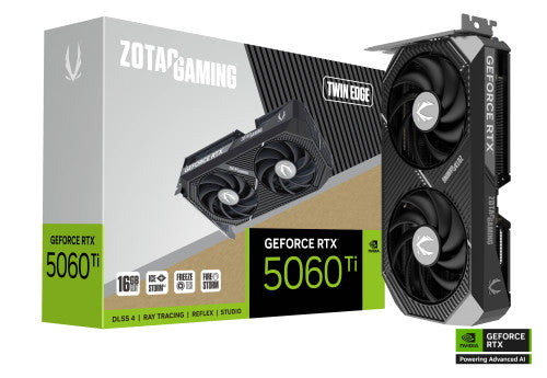 Zotac VGA ZOTAC RTX 5060 TI 16GB TWIN EDGE,NV,RTX5060TI,16GB,GDDR7,128BIT,1HDMI+3DP,2 VENTILADORES (ZT-B50620E-10M)