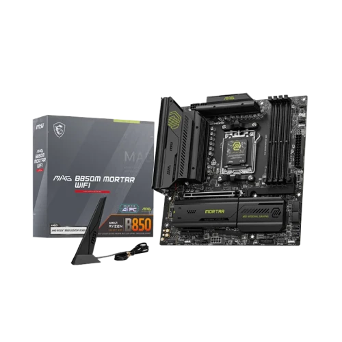 MSI PLACA MSI MAG B850M MORTAR WIFI,AMD,AM5,B850,4DDR5,256GB,1HDMI,4SATA3+3M.2,5GBLAN+WIFI7+BT5.4,9USB3.2,MATX - imagen 1