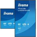 Iiyama MONITOR IIYAMA 65" 3840X2160, UHD VA DLED PANEL, HAZE 25% 500CD/M², LANDSCAPE AND PORTRAIT, SPEAKERS 2X 10W, 2X HDMIX 1X USB-C , USB 2.0 X2, WIFI, LAN, MEDIA PLAY USB PORT, CONTROL LAN / RS232C, IISIGNAGE2 (CMS/DMS), ANDROID 14 (LH654UHS-B1AG) - imagen 2