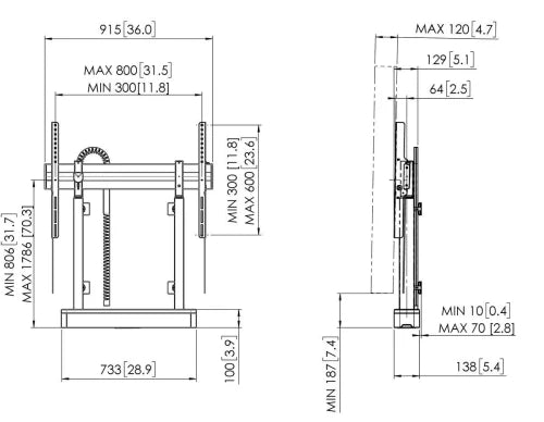 VOGELS RISE 2005 MOTORIZED DISPLAY LIFT FLOOR/WALL 50 BLACK (RISE2005) - imagen 2