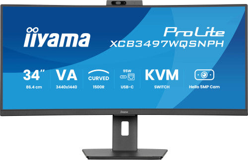 Iiyama MONITOR IIYAMA VA, 2H 1DP,DOCK, KVM, 95W, 5MP HELLO - imagen 2