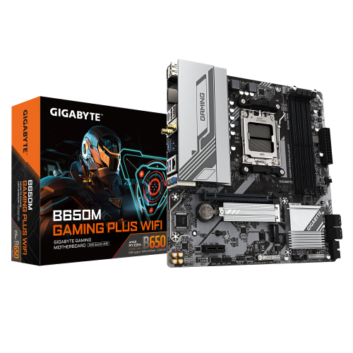 GIGABYTE B650M GAMING PLUS WIFI Placa base - Procesadores AMD Ryzen 9000, VRM de 5+2+2 fases, hasta 8000 MHz DDR5, 2xPCIe 4.0 M.2, LAN 2.5GbE, WIFI 6E, USB 3.2 Gen 1 - imagen 1